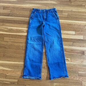 Mother Trouser-Style Wide Leg Blue Jeans